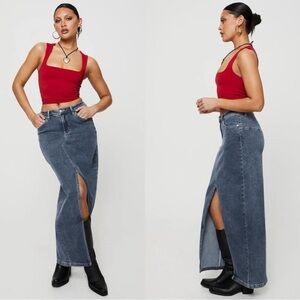 Princess Polly Blue Maxi Skirt